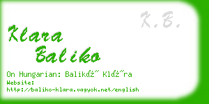 klara baliko business card